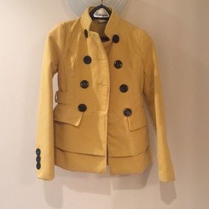 lola Jackets & Coats - BCBGeneration Lola button up yellow peacoat sz XS lola Jackets & Coats - BCBGeneration Lola button up yellow peacoat sz XS